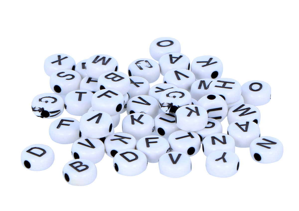99624 Perles lettres rondes plastique blanc Innspiro