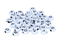 99624 Cuentas letras redondas plastico blanco Innspiro - Ítem