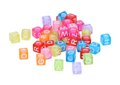 99629 Perles cube lettres plastique mix couleurs pastel Innspiro - Article