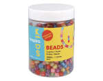 99630 Perles plastique cubes lettres transparentes coloris assorties 6mm trou 3mm 1000u aprox En bocal Innspiro - Article1