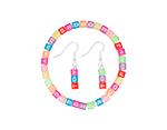 99630 Perles plastique cubes lettres transparentes coloris assorties 6mm trou 3mm 1000u aprox En bocal Innspiro - Article2