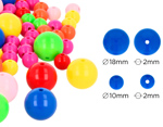 99690 Perles rondes couleurs assorties diam 10 et 18mm bocal 500gr 280u aprox Innspiro - Article2