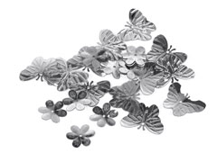 99701 Lentejuelas mariposas y flores plateadas Innspiro - Ítem
