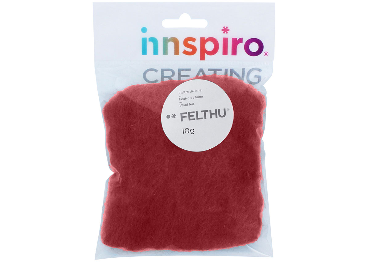 A1417 Fieltro de lana rojo Felthu