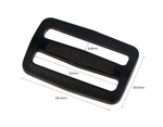 A35220406 Hebilla Corredera Rectangular Plastico Negro 50 mm 5u Innspiro - Ítem2