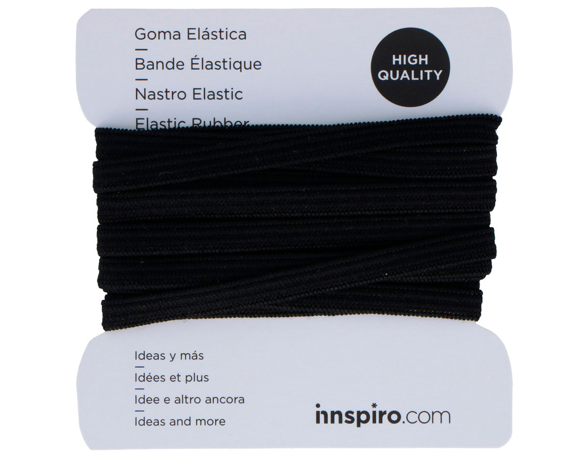 Goma Elastica Negro 5 3mm 3m Costura A40501