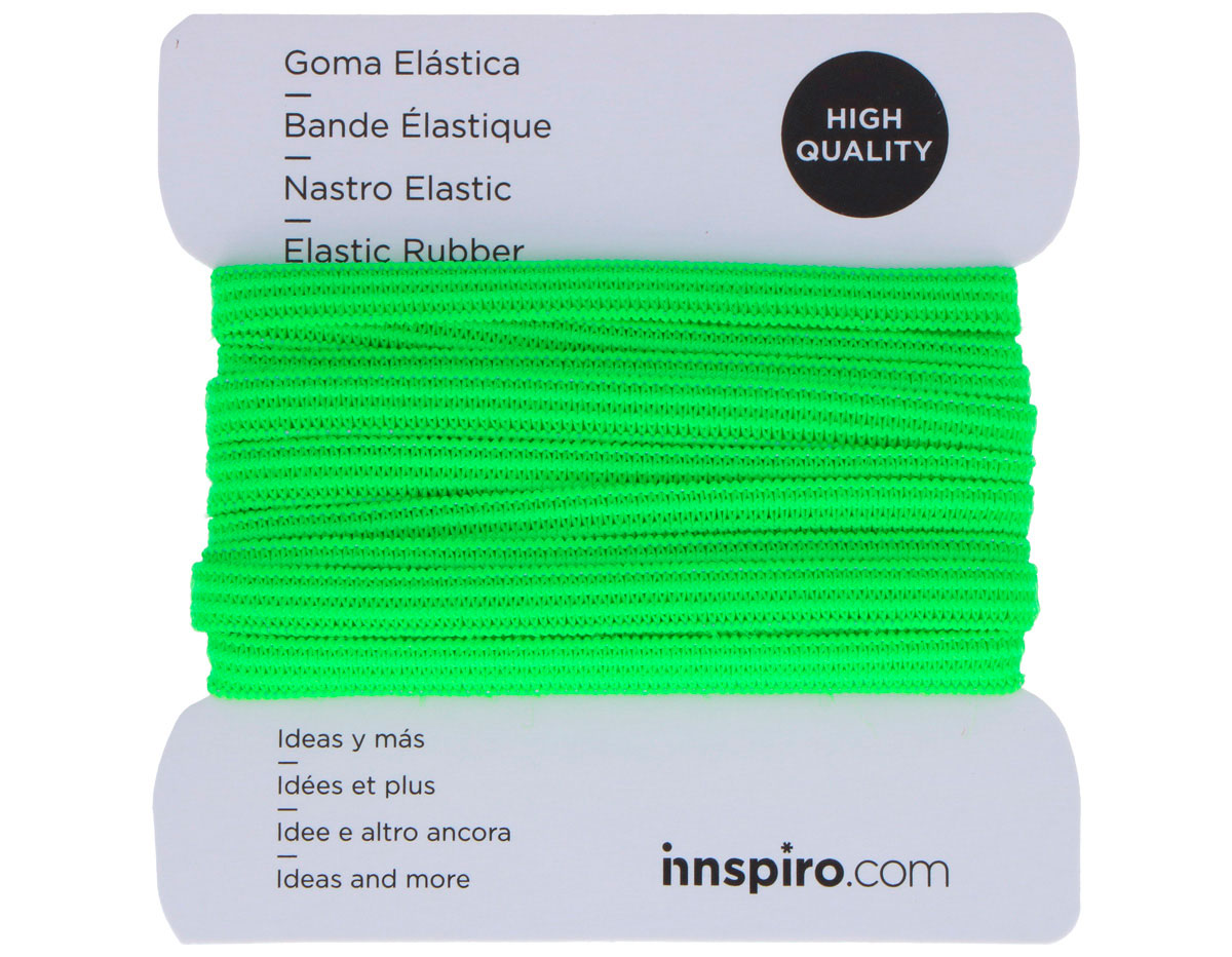 A40512 Goma Elastica Verde Fluor 5 3mm 3m Innspiro