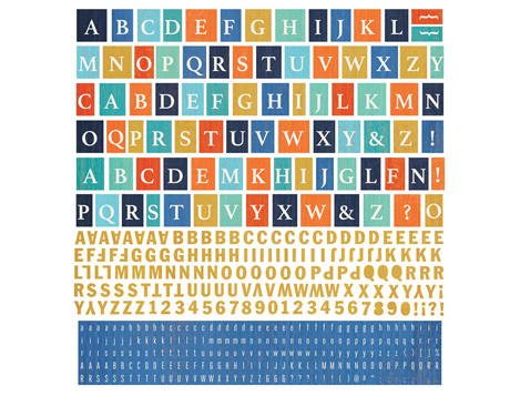 ADR-4811 Autocollants alphabet ADRIFT en feuilles Basic Grey