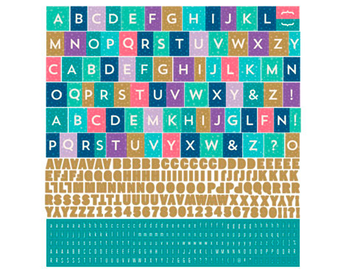 AUR-4740 Pegatinas alfabeto AURORA en hoja Basic Grey