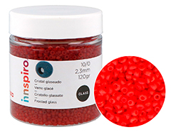 B14053 Rocaille de verre ronde glace rouge 2 3mm 120gr Pot Innspiro - Article