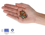 B14075 Rocaille de verre cylindre mini iridescent titane 2x2mm 100gr Pot Innspiro - Article2