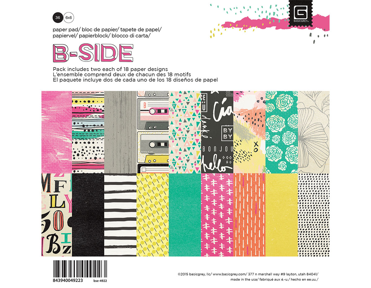 BSE-4922 Set 36 papeles surtidos B-SIDE Basic Grey
