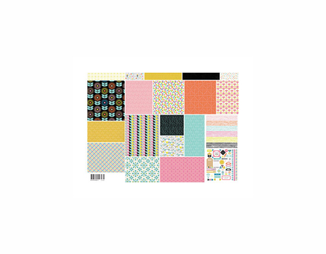 C-PSM-4827 Set 12 papeles y 2 hojas adhesivas Collection Pack PRISM Basic Grey