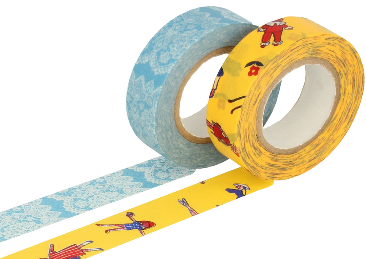 CL26337-01 Set 2 rubans adhesifs masking tape washi assortis designs A Classiky s