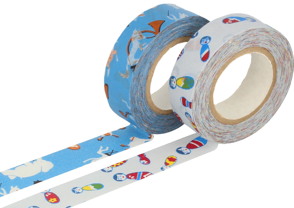 CL26337-04 Set 2 rubans adhesifs masking tape washi assortis designs D Classiky s