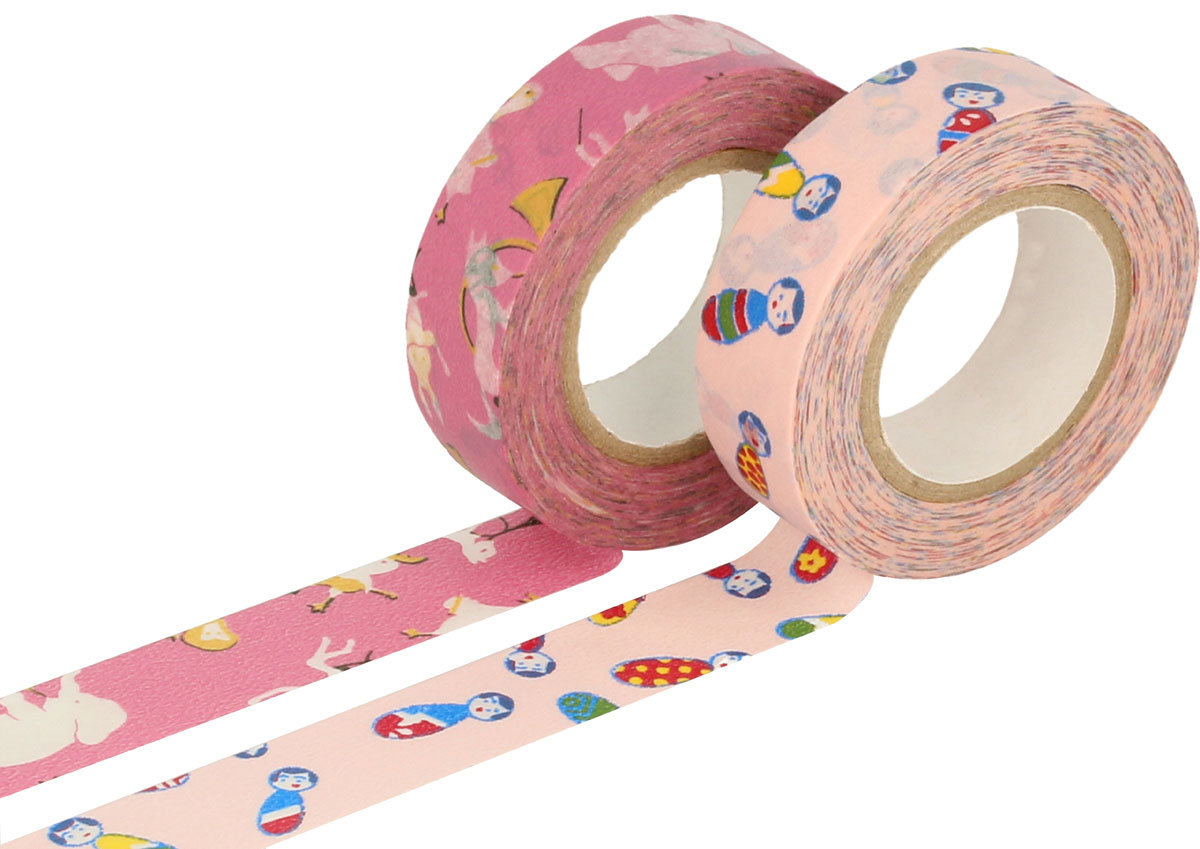 CL26337-05 Set 2 rubans adhesifs masking tape washi assortis designs E Classiky s