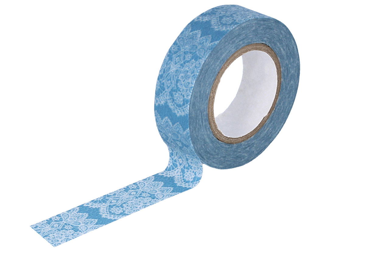 CL26338-10 Cinta adhesiva masking tape washi lace azul Classiky s