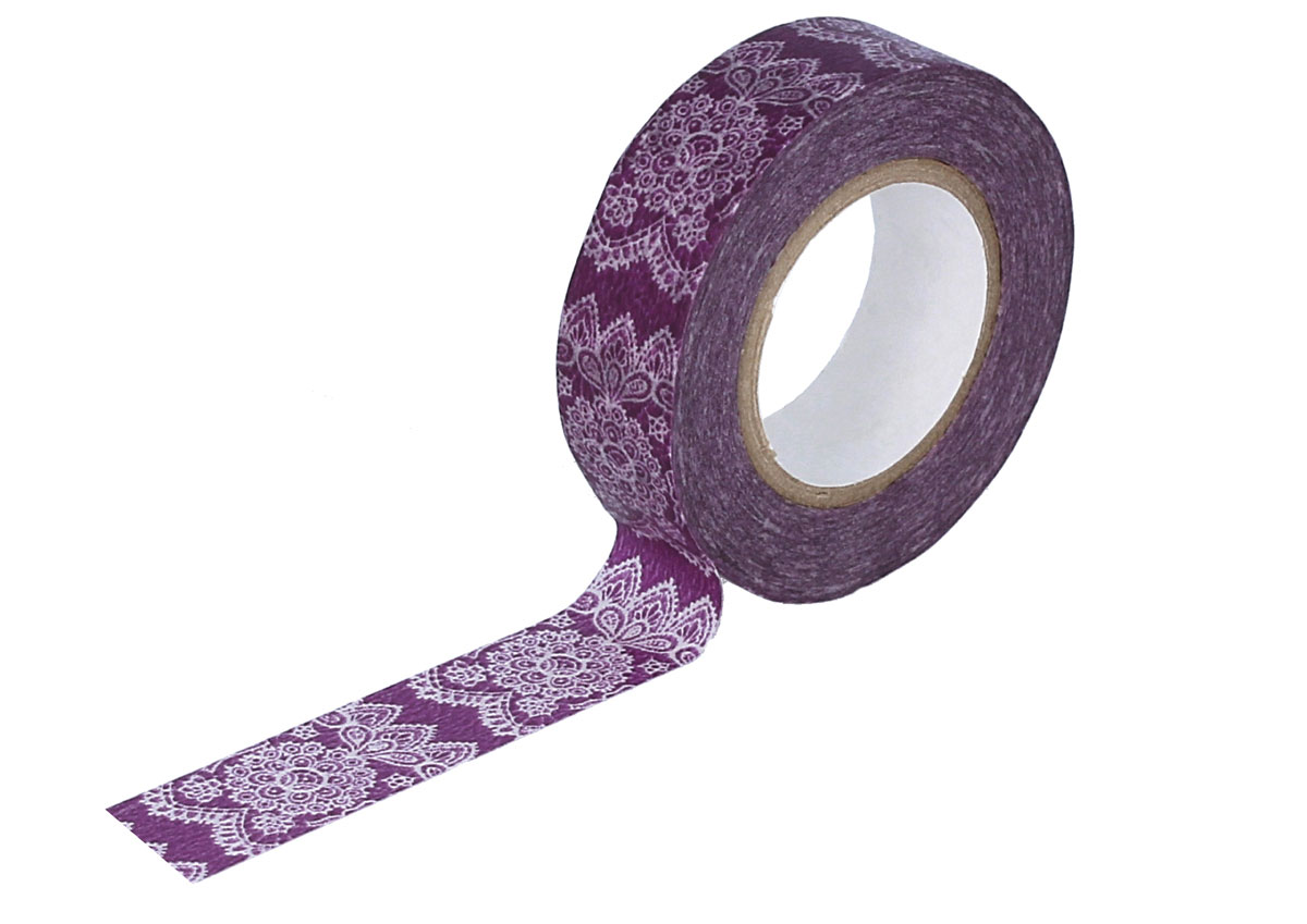 CL26338-11 Ruban adhesif masking tape washi lace pourpre Classiky s