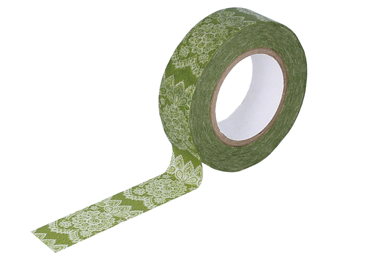 CL26338-12 Cinta adhesiva masking tape washi lace verde Classiky s