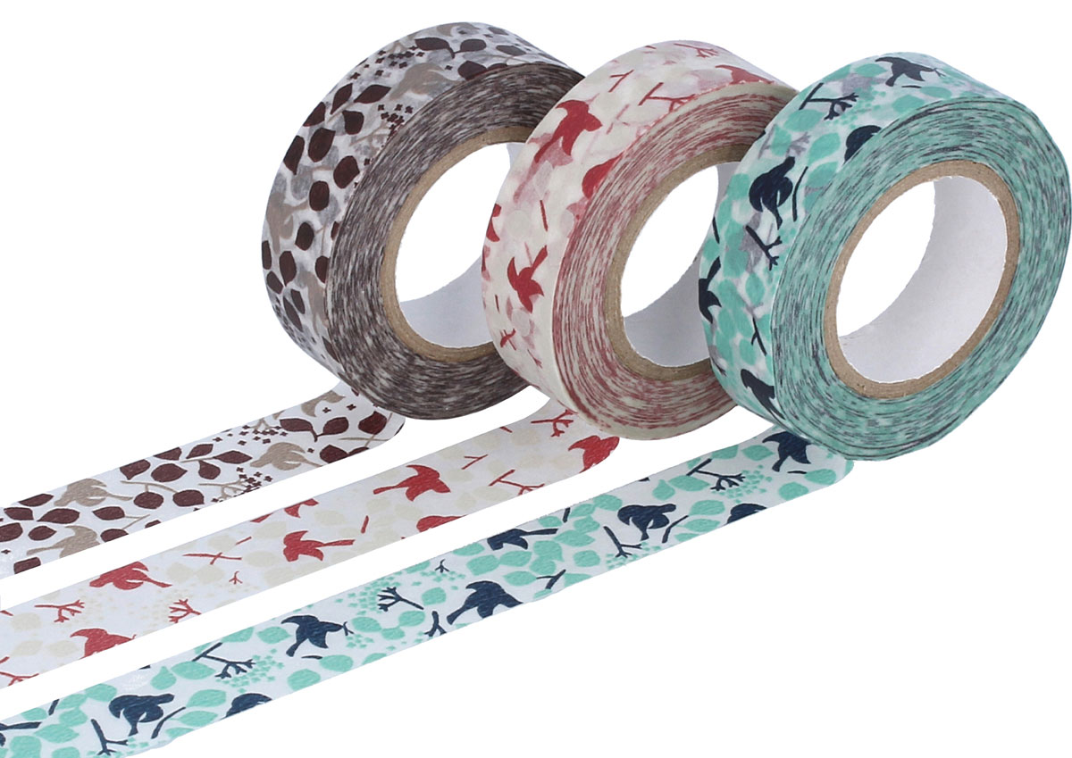 CL26531-01 Set 3 cintas adhesivas masking tape washi message bird colores surtidos Classiky s