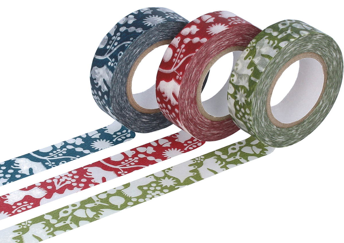CL26531-03 Set 3 cintas adhesivas masking tape washi forest of squirrel colores surtidos Classiky s