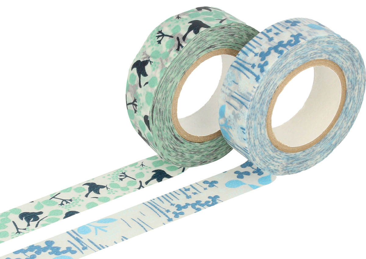 CL26532-03 Set 2 rubans adhesifs masking tape washi designs assortis C Classiky s