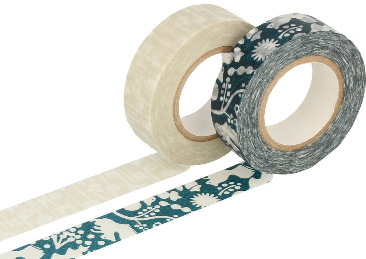 CL26532-04 Set 2 rubans adhesifs masking tape washi designs assortis D Classiky s