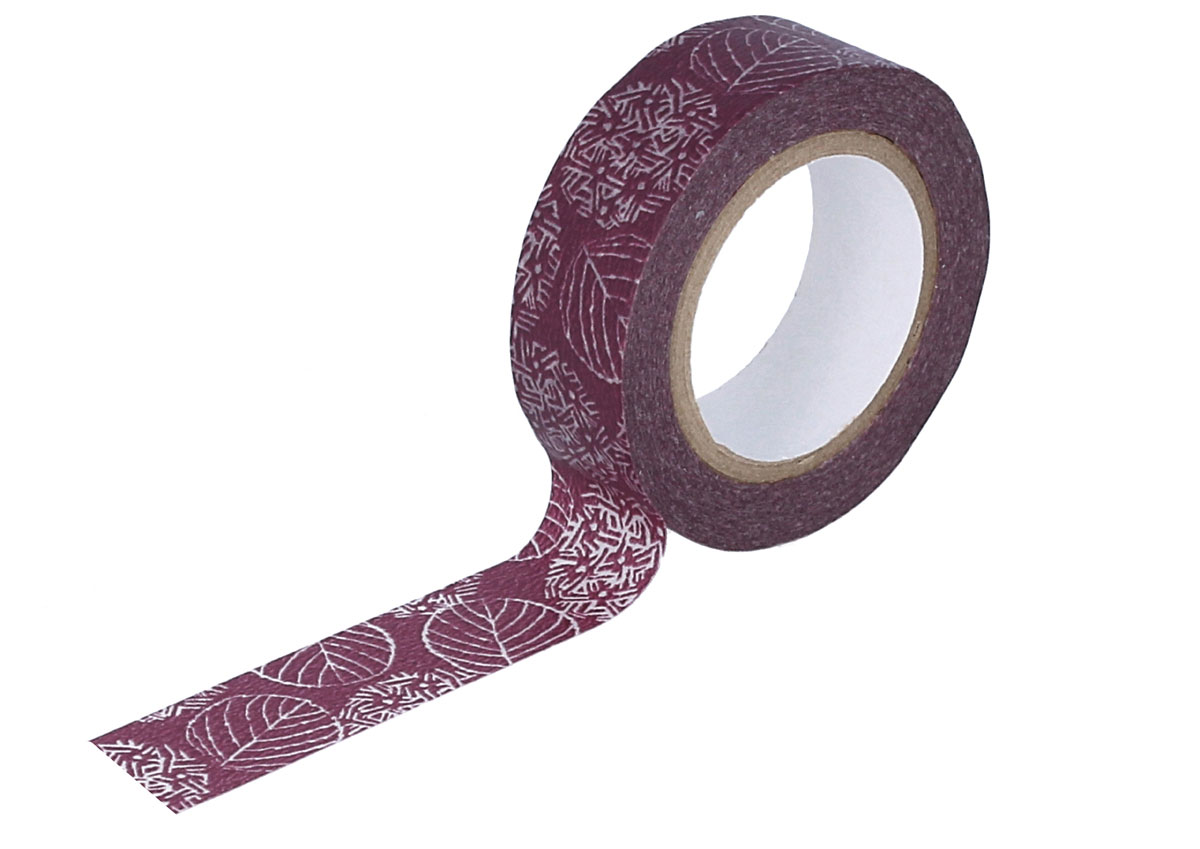 CL26534-01 Cinta adhesiva masking tape washi hydrangea rojo purpura Classiky s