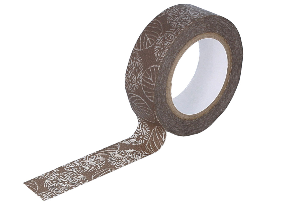 CL26534-02 Ruban adhesif masking tape washi hydrangea marron Classiky s