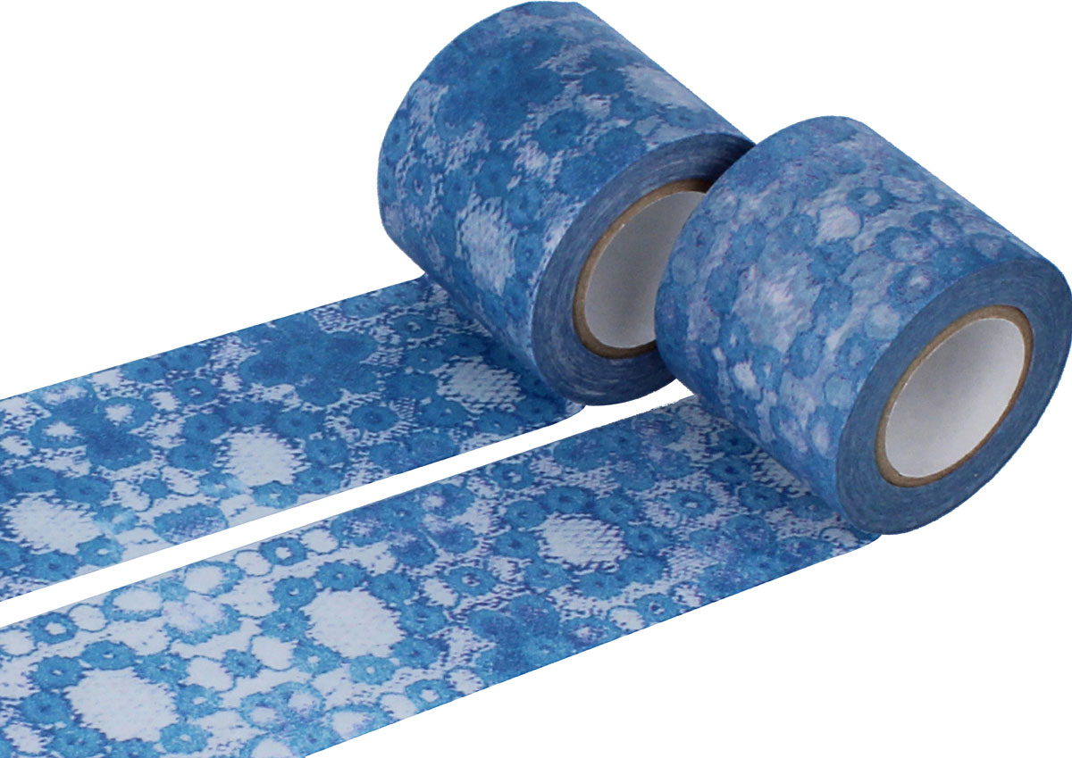 CL29120-01 Set 2 rubans adhesifs masking tape washi zwilinge bleu Classiky s