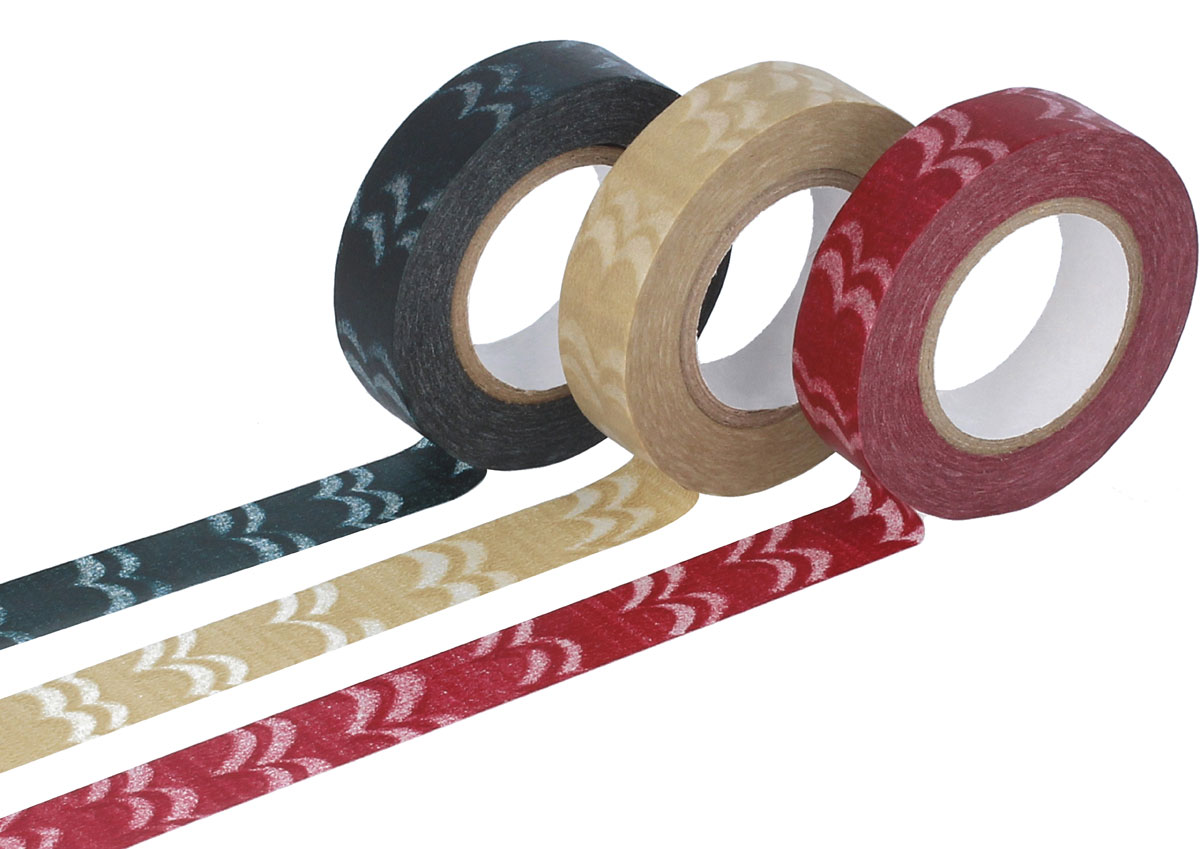 CL29140-03 Set 3 rubans adhesifs masking tape washi welle couleurs assorties Classiky s