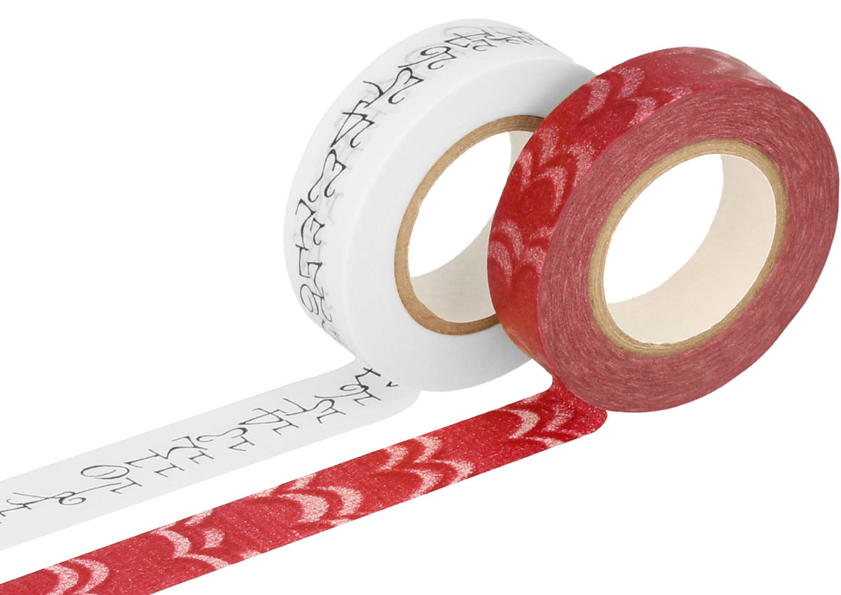 CL29141-11 Set 2 rubans adhesifs masking tape washi designs et mesures assorties B Classiky s