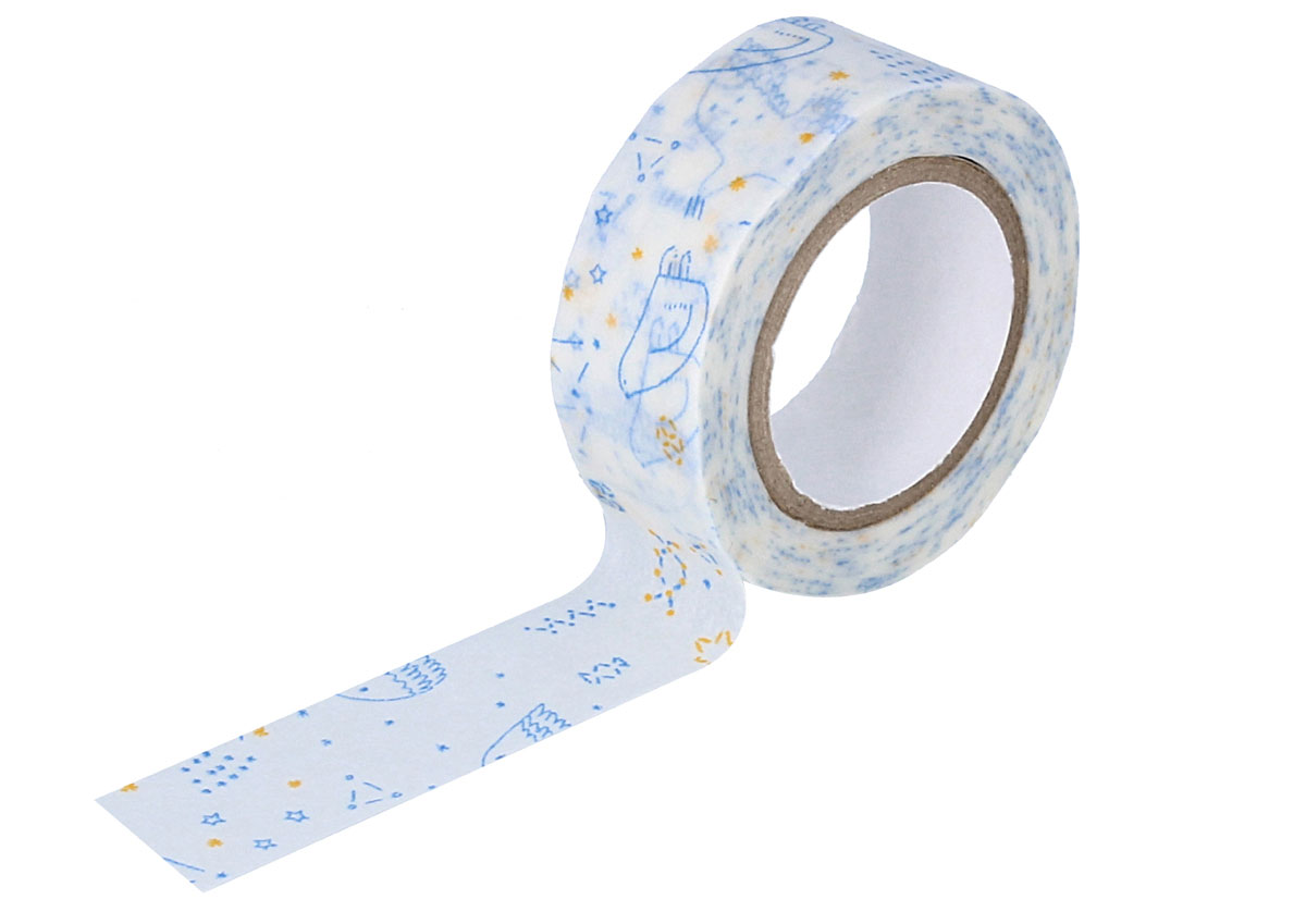CL29926-08 Ruban adhesif masking tape washi starlit sky bleu Classiky s