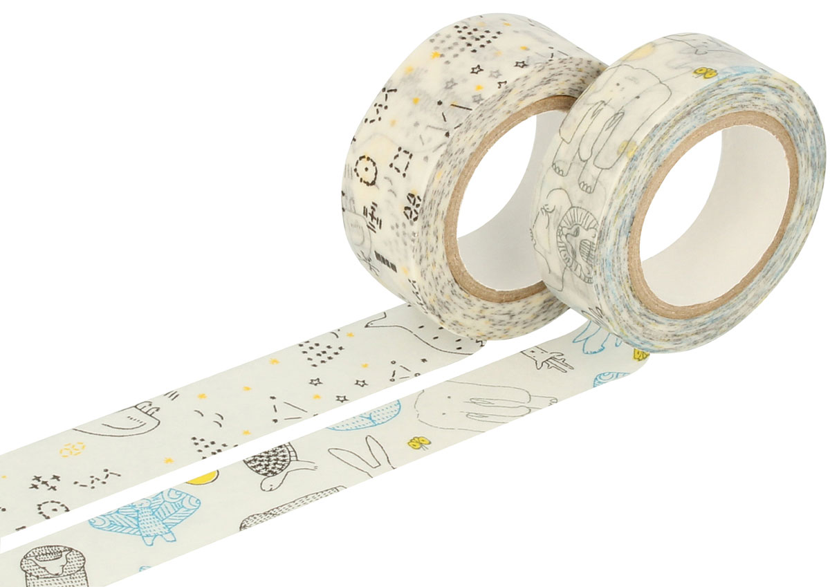 CL29927-01 Set 2 rubans adhesifs masking tape washi designs et mesures assorties A Classiky s