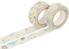 CL29927-01 Set 2 cintas adhesivas masking tape washi surtido disenos y medidas A Classiky s - Ítem