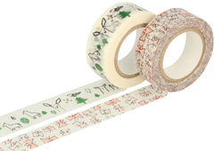 CL29927-03 Set 2 rubans adhesifs masking tape washi designs et mesures assorties A Classiky s - Article
