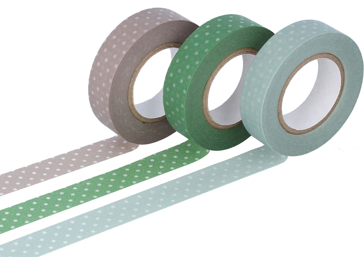 CL45026-02 Set 3 cintas adhesivas masking tape washi puntitos colores surtidos Classiky s
