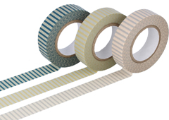 CL45026-04 Set 3 cintas adhesivas masking tape washi rayas colores surtidos Classiky s - Ítem