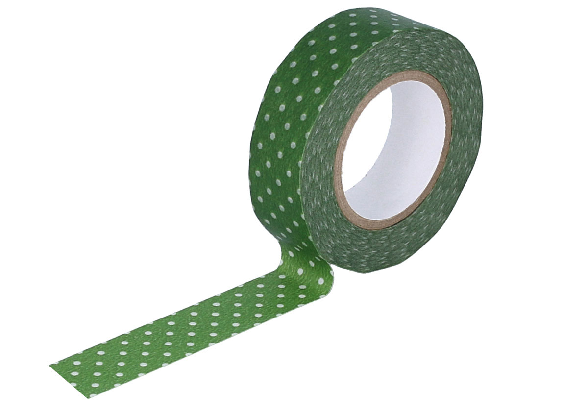 CL45028-04 Cinta adhesiva masking tape washi puntitos verde Classiky s
