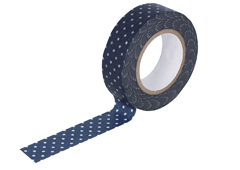 CL45028-06 Cinta adhesiva masking tape washi puntitos azul oscuro Classiky s - Ítem