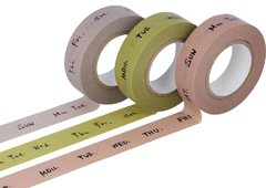 CL45202-01 Set 3 rubans adhesifs masking tape washi weekly couleurs assorties Classiky s - Article