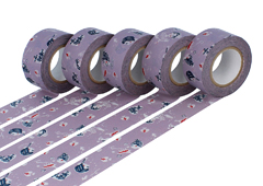 CL45321-05 Set 5 rubans adhesifs masking tape washi girls Asamurasaki lila Classiky s - Article