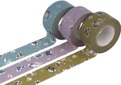 CL45322-02 Set 3 rubans adhesifs masking tape washi girls couleurs assoties Classiky s - Article