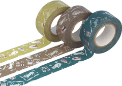 CL45322-06 Set 3 rubans adhesifs masking tape washi cats couleurs assorties Classiky s - Article