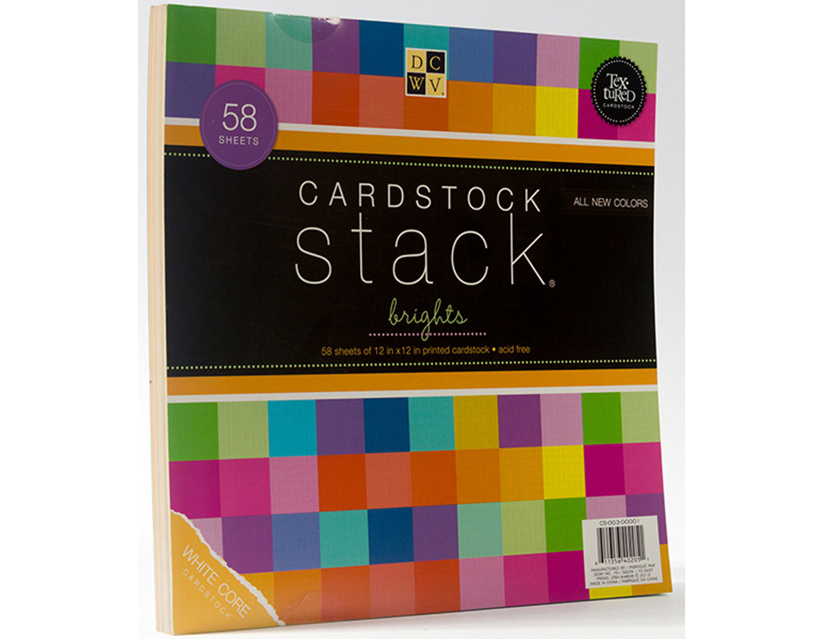 CS-003-00001 Set 58 cartulinas Textured Cardstock Stack Brights DCWV