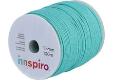 D260218 Cordon coton cire fin Vert-turquoise 1 5mm 100m Innspiro - Article
