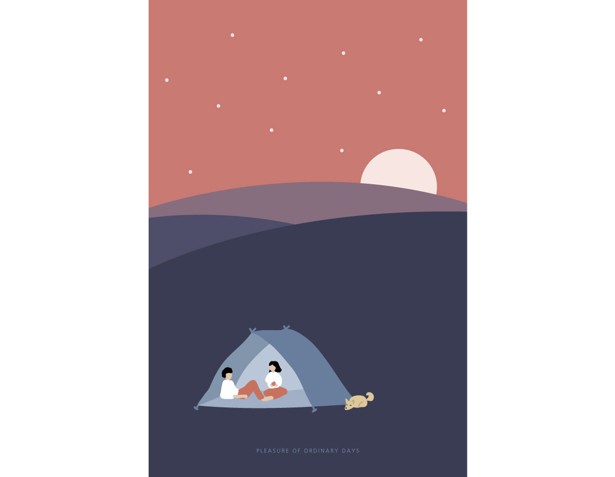 DAC100 Tarjeta ilustracion camping Dailylike