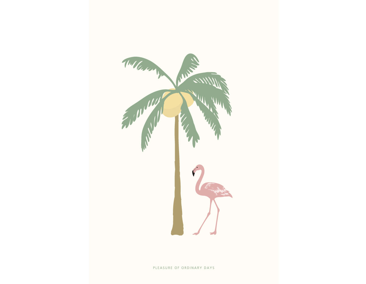 DAC86 Carte illustration flamingo Dailylike