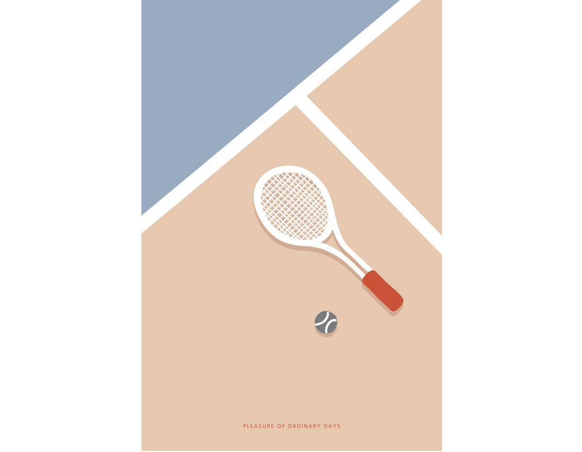 DAC96 Carte illustration tennis Dailylike