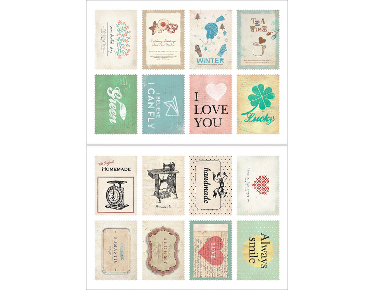 DASS04 Sellos papel adhesivos happiness disenos surtidos Dailylike